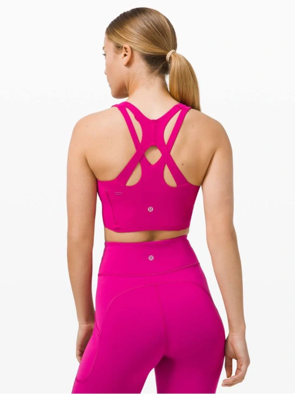 lululemon Stash It Bra in Bright Raspberry Pink Built In Bra